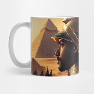 Pharaoh looking at the pyramids Mug